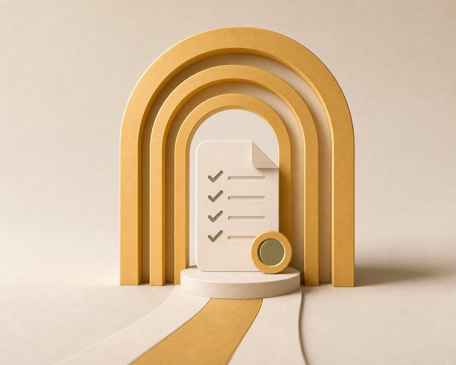 Minimal gate illustration for funding readiness